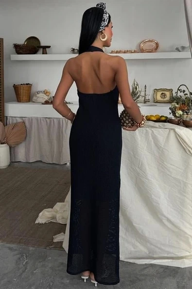 Suzene Nakışlı Astarlı Triko Elbise 2873 - Resim 4