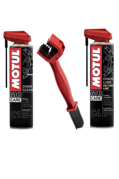Motul Yeni C1 + C4 + Fırça Zincir Bakım Seti ürün görseli 1