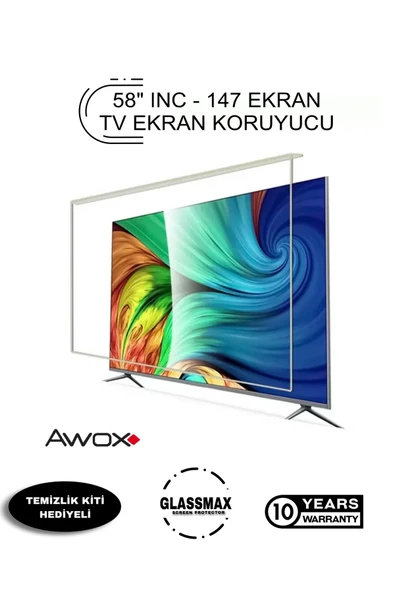 Glassmax Awox 58LUX7000 Uyumlu 58" Inç 147 Ekran Tv Ekran Koruyucu ürün görseli 1