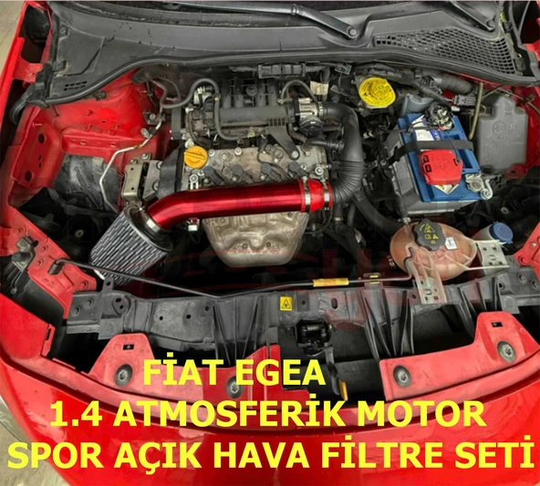Fiat Egea 1.4 Benzinli Krom Borulu Spor Açık Hava Filtre Seti -Boru Çapı 7,6cm-Uzunluk 23cm ürün görseli 1