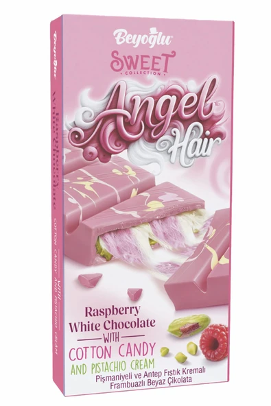Angel Hair Pişmaniye Ve  Antep Fıstık Dolgulu Frambuazlı Çikolata 170 Gr. ürün görseli 1