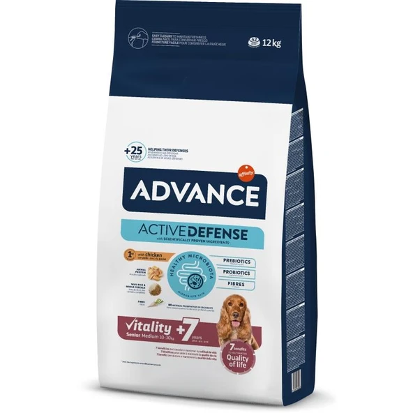 Advance Tavuklu Ve Pirinçli Orta Boy Irk Yaşlı Köpek Maması 12 kg ürün görseli 1