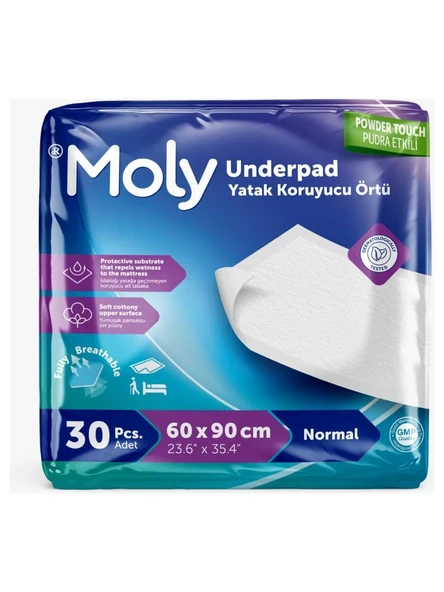 Moly Yatak Koruyucu Örtü Çiş Pedi 30’lu Paket ürün görseli 1