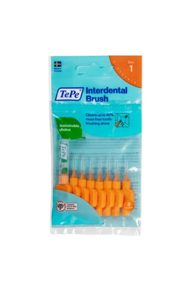 Tepe Interdental Brush Arayüz Fırçası Turuncu 0.45 mm 8 li ürün görseli 1