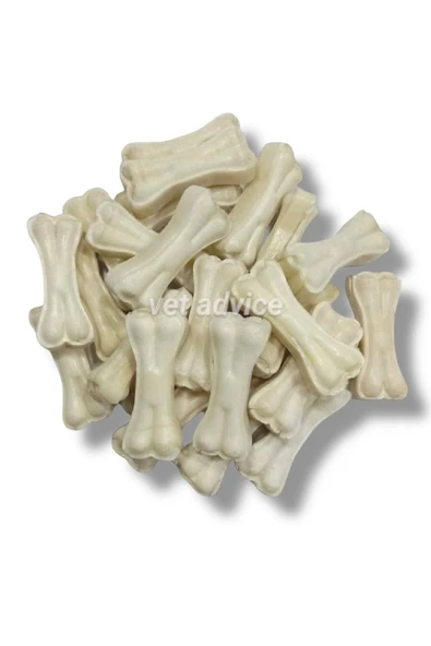 vet advice Diş Kaşıyıcı Köpek Diş Sağlığı Beyaz Kemik Sığır Derisi 6' lı Paket (7.5cm) ürün görseli 1