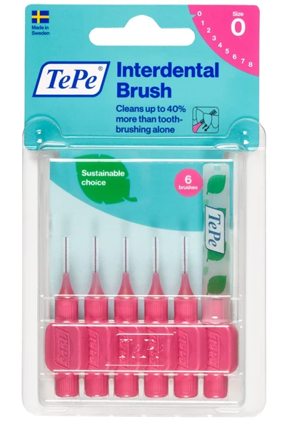 Tepe Interdental Brush Arayüz Fırçası Pembe 0.4 mm 6 lı ürün görseli 1