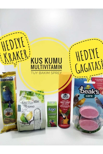 Ozzy Muhabbet Kuşu Kumu-vitamini- Tüy Spreyi - 2 Adet Hediye Ürün ürün görseli 1