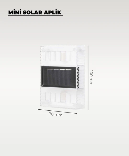 Mini Solar Aplik Gün Işığı - 4 Adet - Resim 2