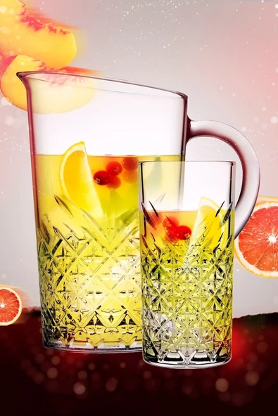 Paşabahçe 5 Parça Tımeless Sangria / Mojito Kokteyl Keyfi Seti - 4 Uzun Kokteyl Bardağı + Karaf/sürahi ürün görseli 1