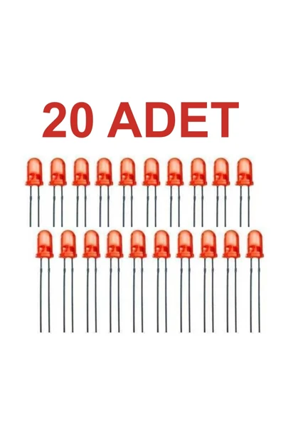 Rodevino 20 Adet 5mm Kırmızı Led ürün görseli 1