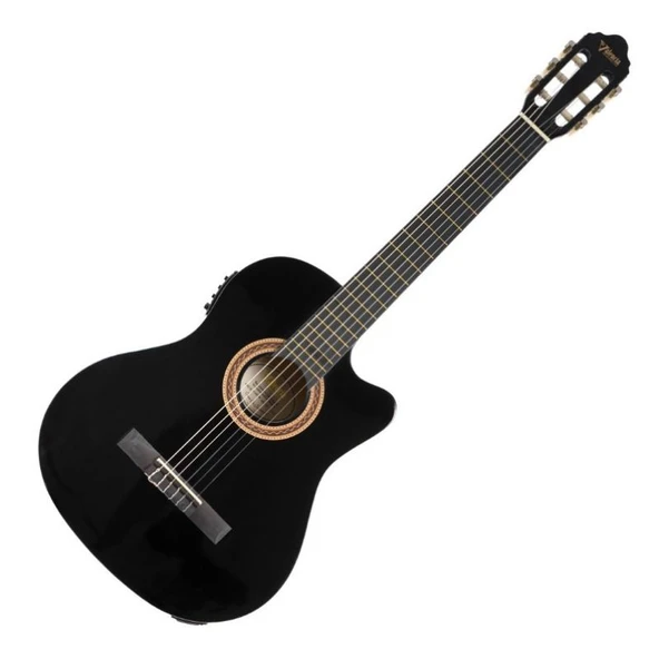 Valencia Vc104tcebk Elektro Klasik Gitar 4/4 Siyah Sap Çelikli ürün görseli 1