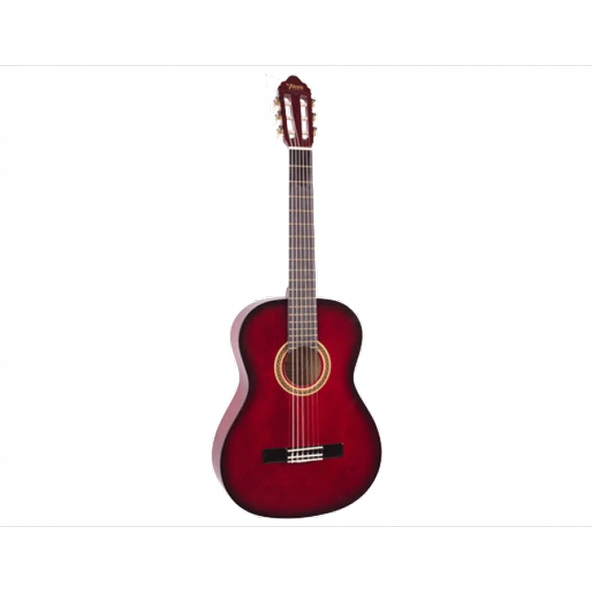 Valencia Vc104trds Klasik Gitar 4/4 Kırmızı Sunburst Sap Çelikli ürün görseli 1