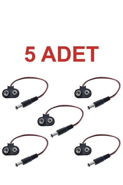 Rodevino 5 Adet Arduino Uyumlu Jaklı 9v Pil Yuvası / 9 Volt Pil Başlığı / Jack Battery Connector ürün görseli 1