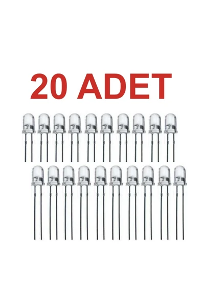 Rodevino 20 Adet 5mm Beyaz Led ürün görseli 1