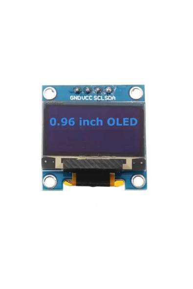 Rodevino 0.96 Inch 128x64 I2c Oled Display Ssd1306 Arduino Mavi - Sarı ürün görseli 1