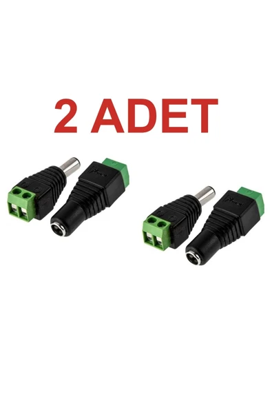 Rodevino 2 Set 2.1mm Dc Power Dişi Jak Klemensli Erkek Jack Cctv Konnektör Toplam 4 Parça ürün görseli 1