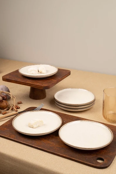 Kütahya Porselen Moderna 6 Parça 15cm Pasta Tabağı Tarçın ürün görseli 1
