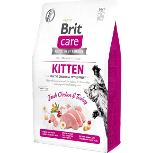 Brit Care Kitten Tavuk ve Hindi Etli Tahılsız Yavru Kedi Maması 2 Kg ürün görseli 1