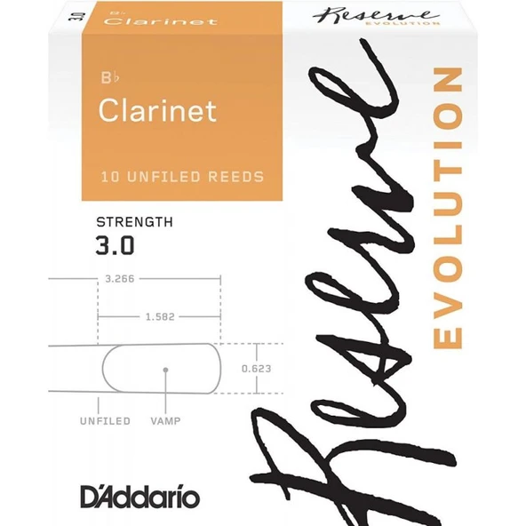 D\'Addario Woodwinds Reserve Evolution DCE1030 Sib Klarnet Kamışı No:3 ürün görseli 1