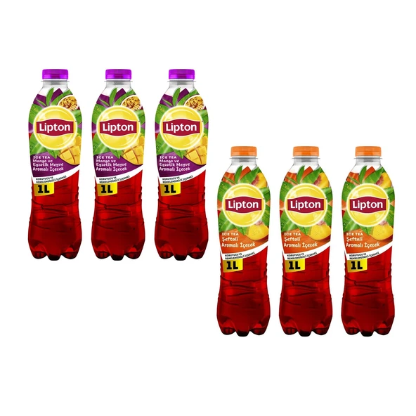 Lipton Ice Tea Şeftali ve Mango 1 lt x 6 lı Karma Paket ürün görseli 1