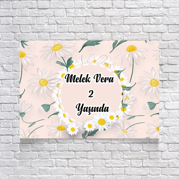 Papatya Temalı Doğum Günü Afişi 50X70 cm ürün görseli 1