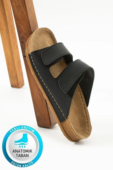 Albishoes Charlie Çift Cırtlı Çift Bantlı Yumuşak Rahat Taban Anatomik Günlük Bantlı Kadın Terlik ürün görseli 1
