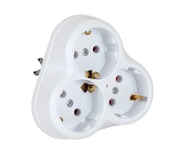 Depa 3'lü Topraklı Golyat Priz Papatya Tasarım Priz Duvar Tipi Çoklayıcı Fiş 16A 250V 3500W ürün görseli 1