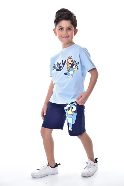 Bluey Baskılı 2'li Şort - T-Shirt Çocuk Takım ürün görseli 1