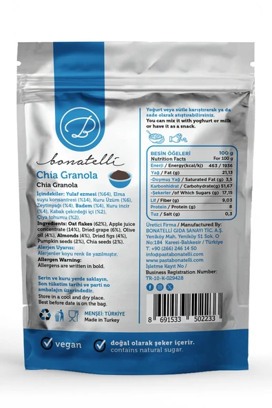 Chıa Granola 300 G - Resim 2