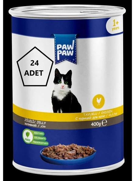 Pawpaw Joleli Tavuklu Yetişkin Kedi Konserve 400GR 24'lü ürün görseli 1