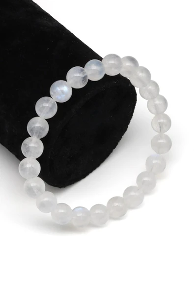 Ay Taşı Doğal Taş Bileklik 8 mm Küre Kesim ürün görseli 1