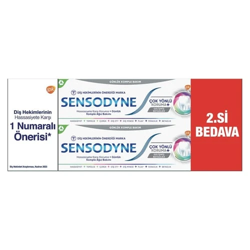 Sensodyne Çok Yönlü Koruma Gelişmiş Beyazlık 50 ml 2li Avantaj Paket ürün görseli 1