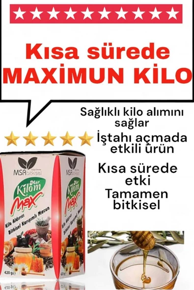 MSR BİTKİSEL DOGAL ÜRÜNLER Kilommax ( Iştah Açıcı Kilo Aldırıcı ) Bitkisel Karışımlı Macun 420g ürün görseli 1