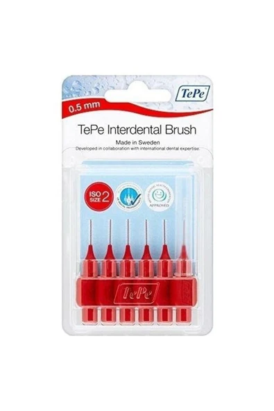 Tepe Interdental Brush Arayüz Fırçası Kırmızı 0.5 mm 6 lı ürün görseli 1