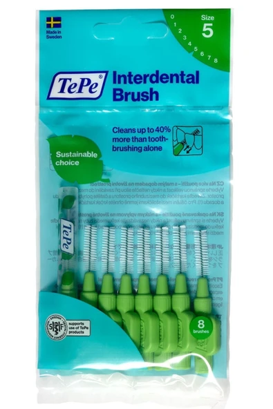 Tepe Interdental Brush Arayüz Fırçası Yeşil 0.8 mm 8 li ürün görseli 1