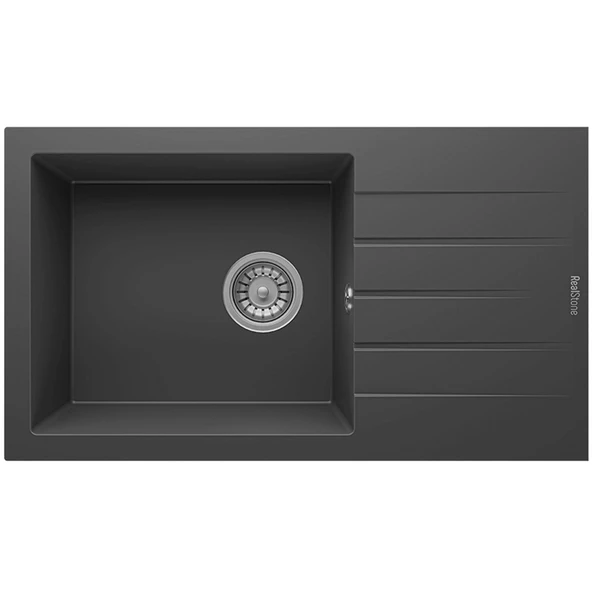 Real Stone P010 ASSOS 76 XL Antrasit Granit Mutfak Eviyesi 76x43.5 cm ürün görseli 1
