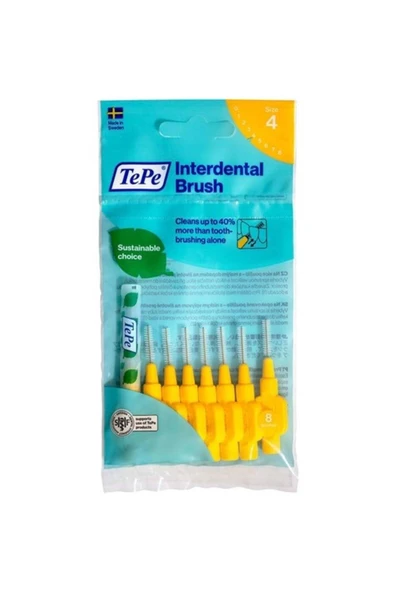 Tepe Interdental Brush Arayüz Fırçası Sarı 0.7 mm 8 li ürün görseli 1