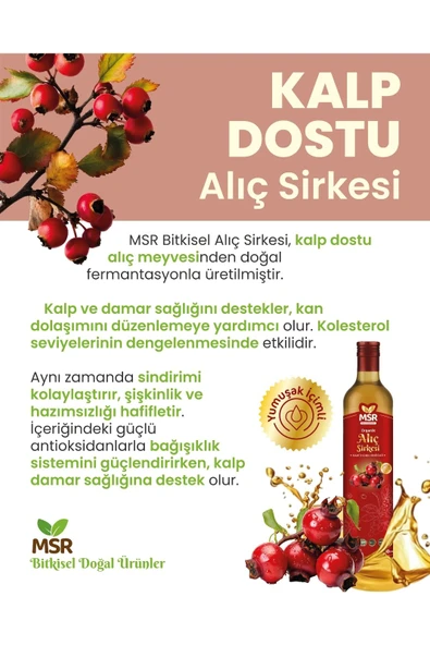 MSR BİTKİSEL DOGAL ÜRÜNLER Alıç Sirkesi 500ml - Resim 4