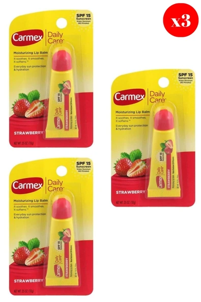 Carmex Lip Balm Tüp Spf Çilek 10Gr X3 ADET ürün görseli 1