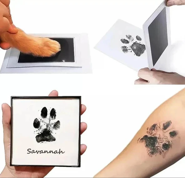 Süslüpati Kedi Köpek Pati İzi Fotoğraf Çerçevesi Seti ürün görseli 1