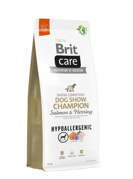 Brit Care Hypo-Allergenic Dog Show Champion Somon ve Ringa Balıklı Yetişkin Köpek Maması 12kg ürün görseli 1