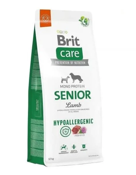 Brit Care Hypo-Allergenic Tüm Irklar için Kuzulu ve Pirinçli Yaşlı Köpek Maması 12kg ürün görseli 1