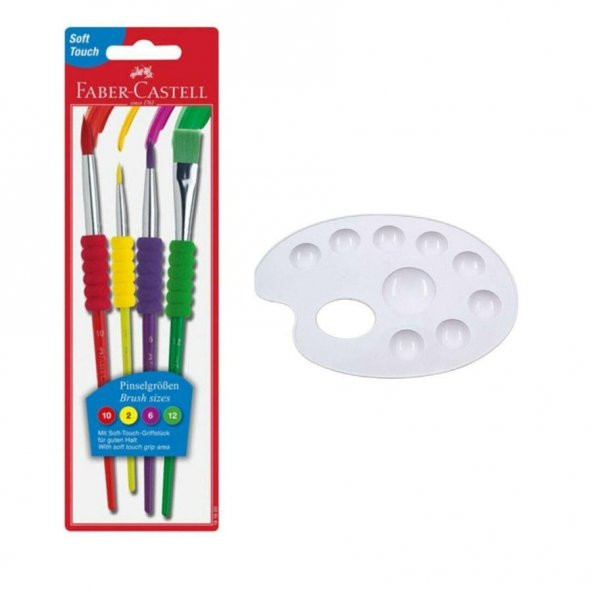 Fırça Seti 4 lü ve Resim Paleti 1 Adet Faber Castell Resim Paleti ürün görseli 1