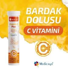 Medicago Vitamin C Plus 20 Efervesan Tablet - Resim 2