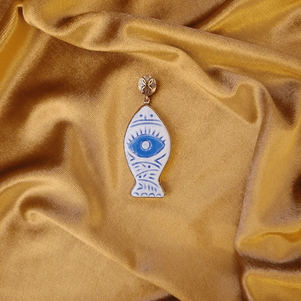 Bronz Esansı Bronz Çini Taşlı Çelik Zincir Kolye - Resim 2