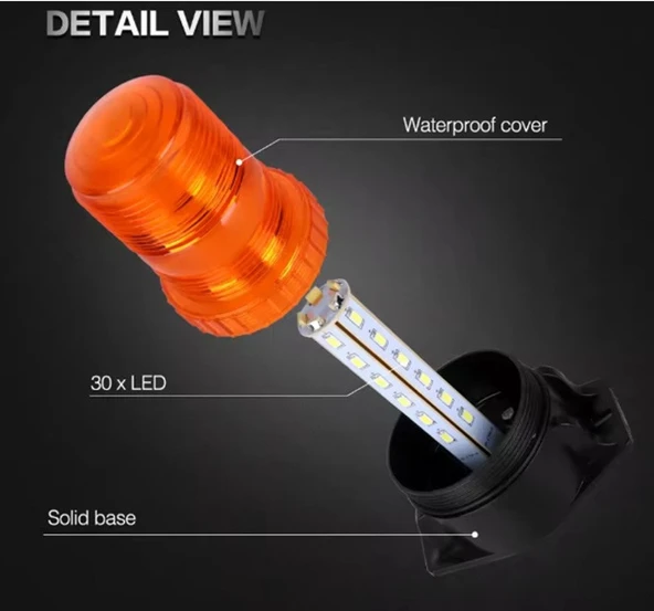 Tepe Çakar Lamba 3 Modlu 9-110 Volt - Resim 5