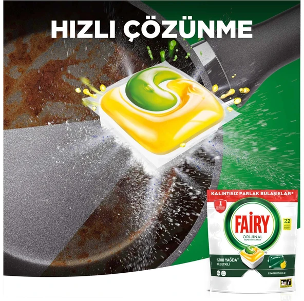 Fairy Hepsi Bir Arada Limon 22'li Tablet x 2 - Resim 9