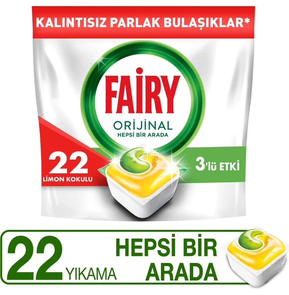 Fairy Hepsi Bir Arada Limon 22'li Tablet x 2 - Resim 2