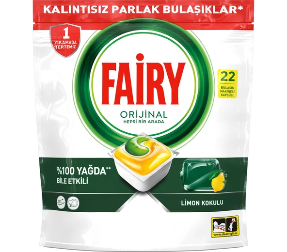 Fairy Hepsi Bir Arada Limon 22'li Tablet x 2 ürün görseli 1