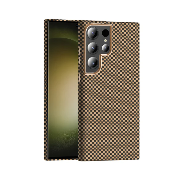 HEPTEKİLETİŞİM Samsung Galaxy S24 Ultra Kılıf M-safe Şarj Özellikli Karbon Fiber Görünümlü Kapak (GROS) ürün görseli 1